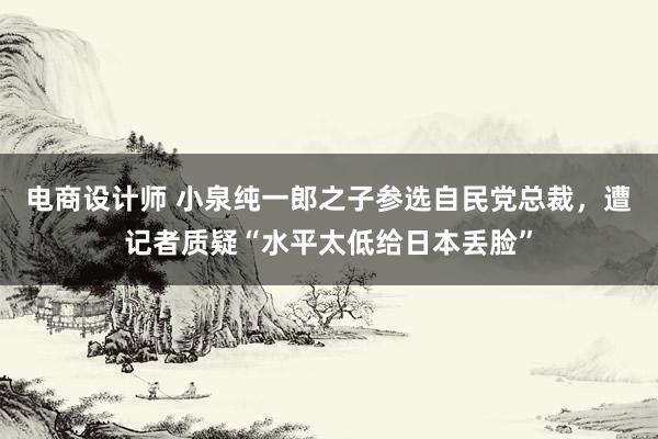 电商设计师 小泉纯一郎之子参选自民党总裁，遭记者质疑“水平太低给日本丢脸”